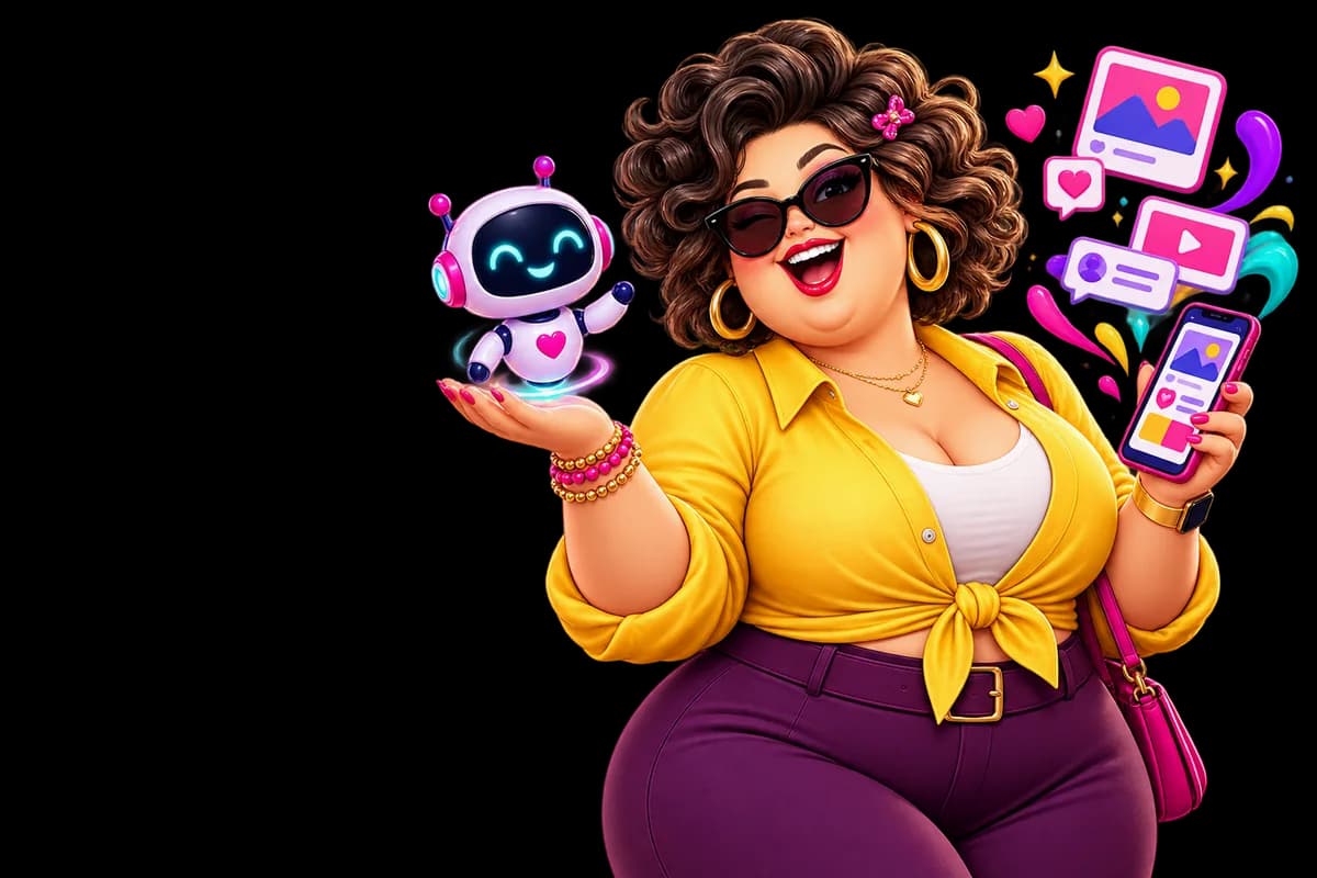 FatLady using a friendly AI assistant for social media